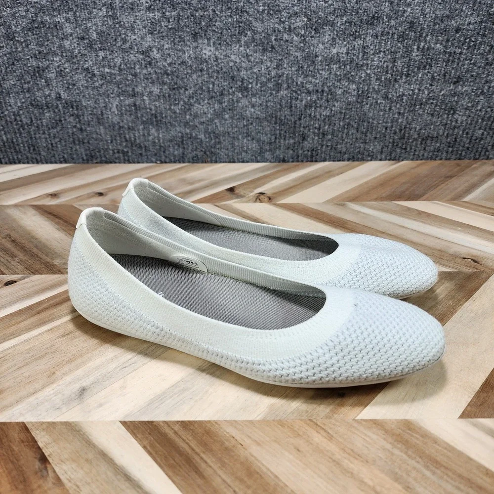 Allbirds Tree Breezers Womens Size 8.5 Natural White Knit Ballet Flats Shoes